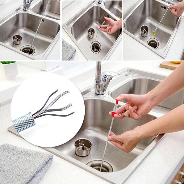 

other bath & toilet supplies bendable brush sewer pipeline dredge sink hair cleaner kitchen cleaning tool