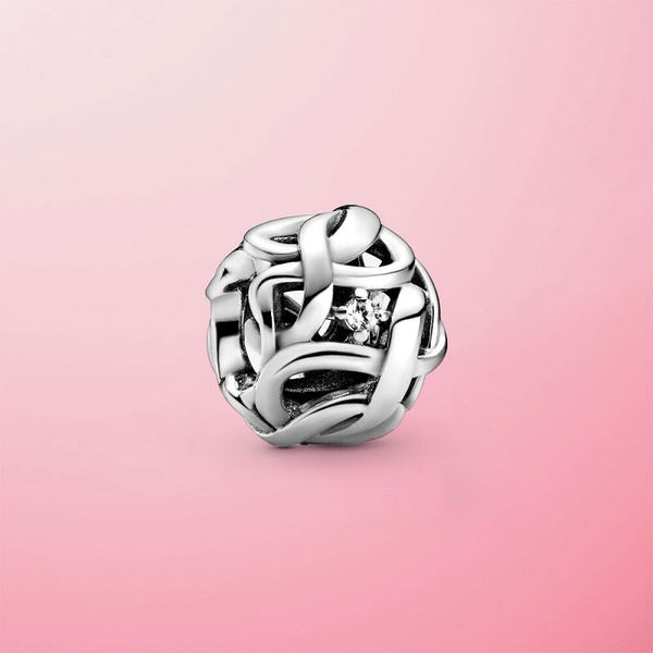 

unique design 925 sterling silver openwork woven infinity charm beads fit original pandora charm bracelet silver jewelry gift