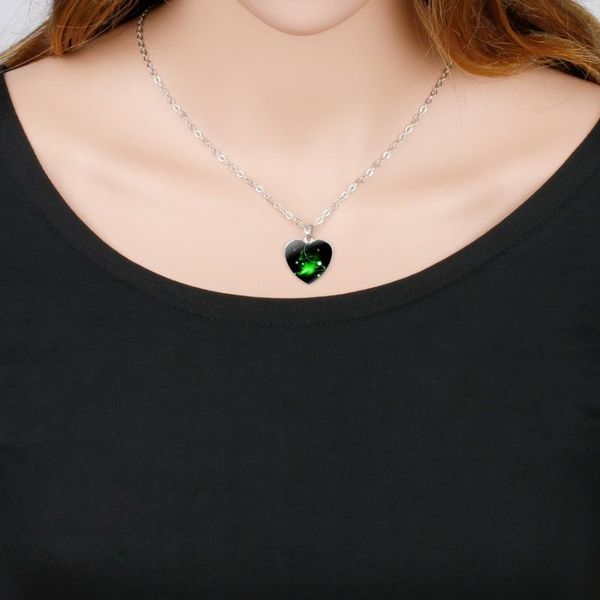 

pendants eseres heart-shaped constellation necklace and pendant for women horoscope star map female birthday gift fashion jewelry, Black