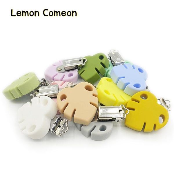 

pacifiers# 5pcs silicone teether clips diy leaf chewable baby pacifier teething dummy chain holder soother nursing jewelry toy