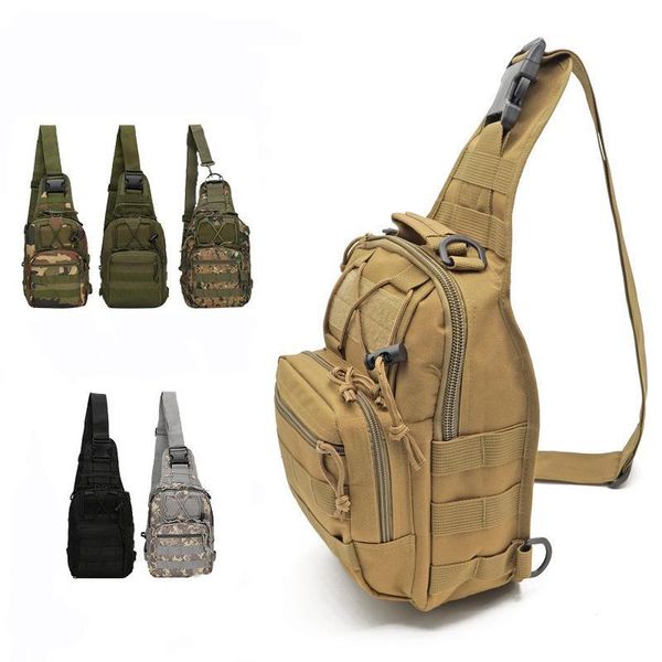 

new canvas riding bag camouflage field sports small waist shoulder diagonal outdoor tactical chest camping hiking bag