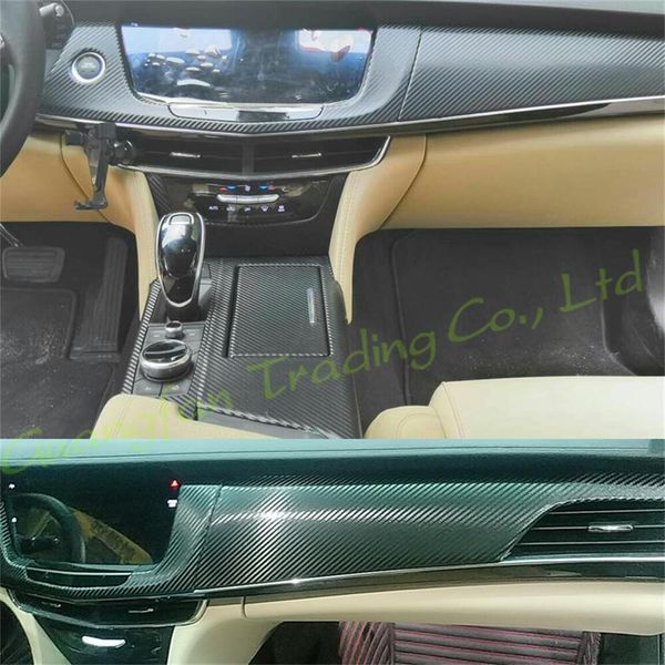 

interior central control panel door handle 3d 5d carbon fiber stickers decals car-styling cover products accessories for cadillac ct6 year 2
