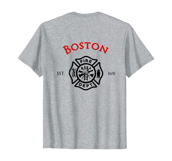 

boston massachusetts fire rescue department firefighter duty t-shirt, White;black