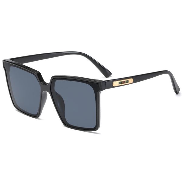 

designer new fashion sunglasses for men and women couples large box plain face versatile glasses temperament street sunglasses, White;black