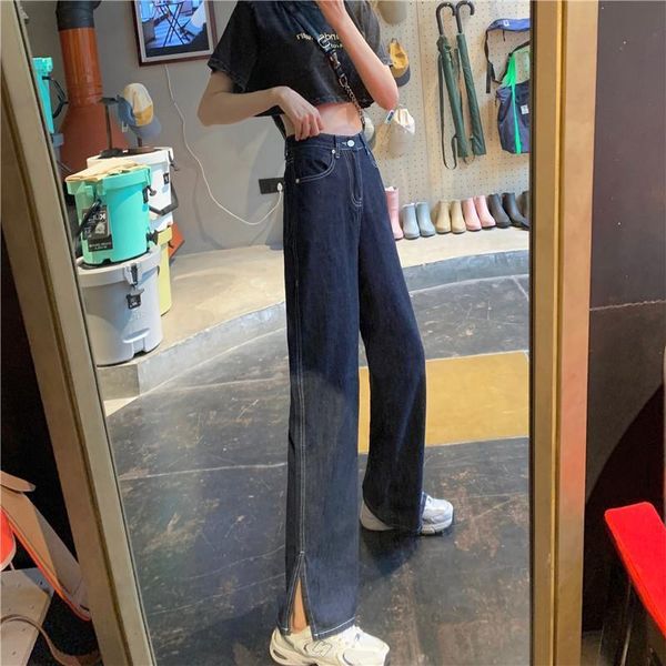 

women's jeans woman pants summer baggy high waist pantalones vaqueros mujer, Blue