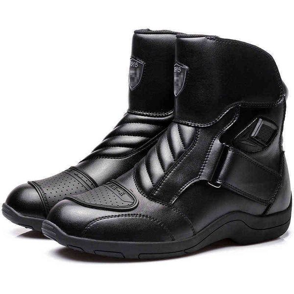 

3515 strong man motorcycle boots men's knight short boots non slip men's shoes motorcycle riding, Black
