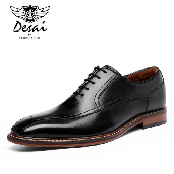 

dress shoes desai business men genuine leather retro formal gentleman wedding man fashion oxfords eur size 38-45, Black