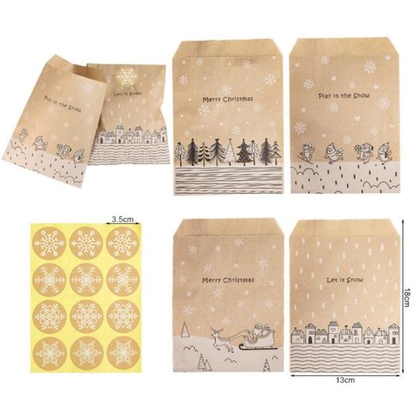 

christmas decorations candy bags gift paper bag for presents cookies colorful wrapping h056