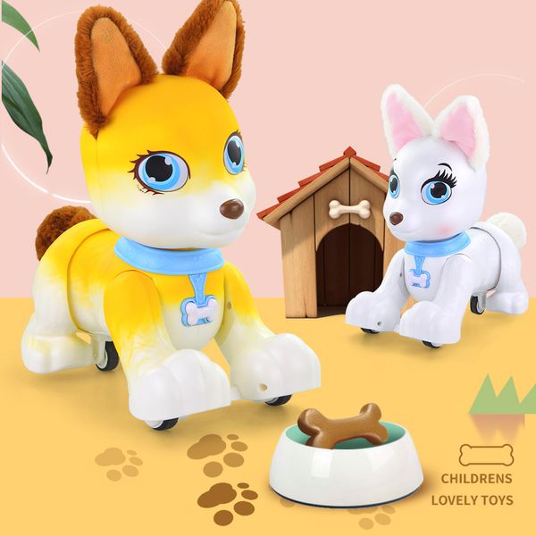 

Corgi Puppy Robotic Dog Voice Recognition Program Sing Dance Tell Story Interactive Pet Dog Toy Gifts for Kids, White