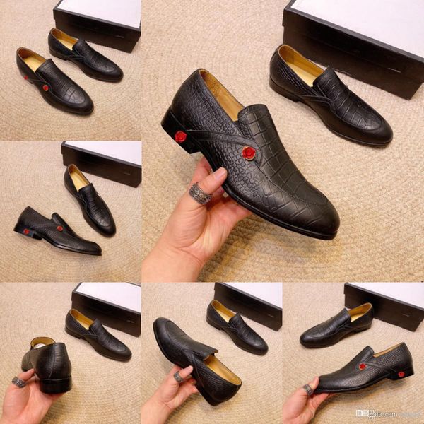 

mm autumn designers men shoes leather men dress shoes luxury men's business oxfords classic gentleman shoes 33, Black