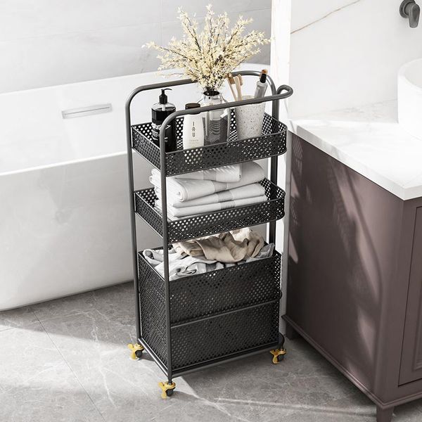 

hooks & rails ironwork wall narrow shelf trolley bathroom toilet dirty clothes basket towel floor storage rack