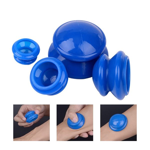 

4 pcs silicone cupping set vacuum cupping strong suction anti cellulite physical therapy medical vacuum massage cups health care
