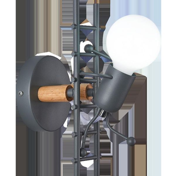 

wall lamp nordic creative small man iron lights metal simple cartoon robot sconce lamps for indoo