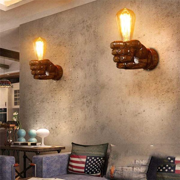 

wall lamp retro resin fist european style bar restaurant coffee shop decorative
