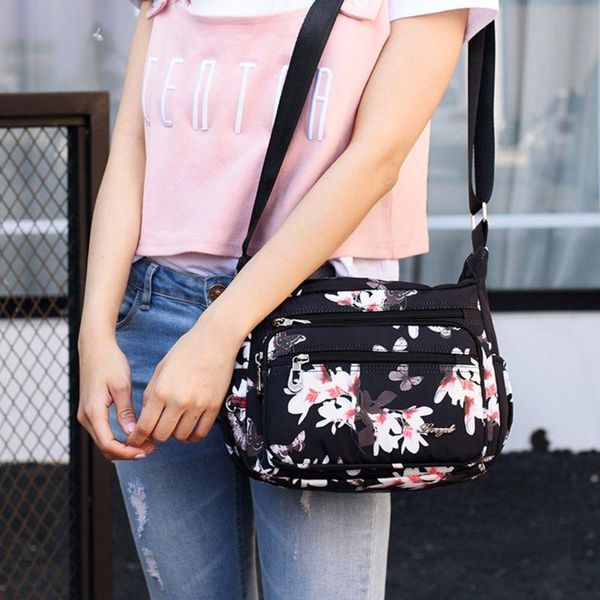 

women ladies floral crossbody nylonshoulder bag tote purse messenger satchel