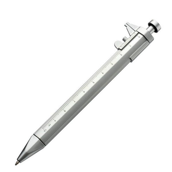 

1 pcs creative ballpoint pen cursor caliper scale ruler student school office supplies multifunctional stationery, Blue;orange