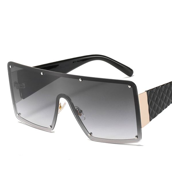 

fashion oversized pc frame sunglasses for women space single lens sunglasses for men windproof glasses female gafas, Silver