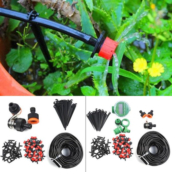 

watering equipments 25 m diy drip irrigation set micro sprinklers spray water cooling moisturizer auto system kit garden tools