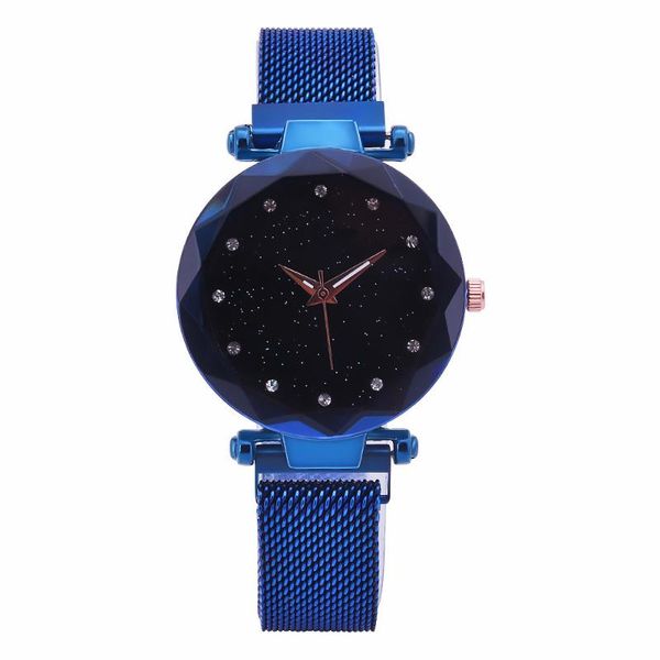 

wristwatches 2021 selling women mesh magnet buckle starry sky watch casual luxury geometric surface quartz watches relogio feminino, Slivery;brown