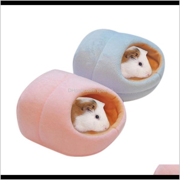 

wholesale new lovely rats hamster winter warm fleece hanging cage hammock cute house with bed mat for small furry animals 2019 drop yw aptqx
