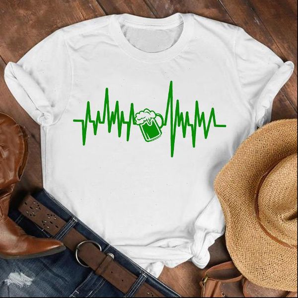 

women lady beer drink cute style printed 90s fashion clothes tshirt female print t tee womens graphic t shirt, White