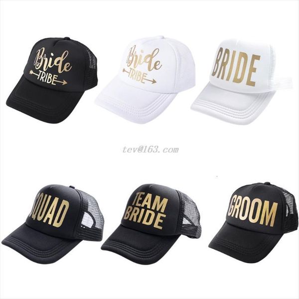 

bride tribe snapback trucker mesh hat gold letters arrow wedding baseball cap, Blue;gray