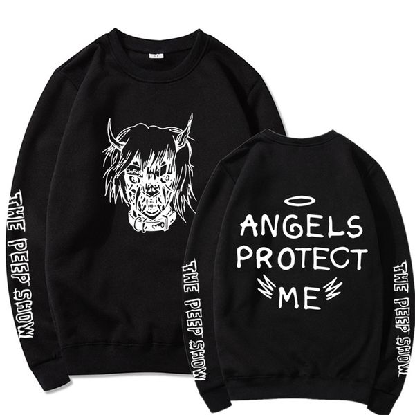 

selling trend lil peep memorial suit round neck long sleeve plush sweater men, Black