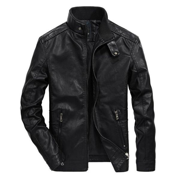 

tang cool 2021 new spring autumn leather fashion brand pu casual biker jacket masculinity outerwear coat 6s0f, Black