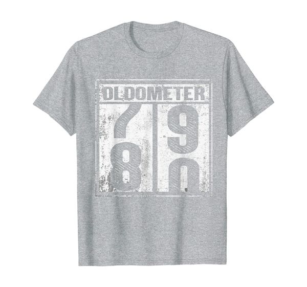 

80th birthday funny gift men women oldometer 79-80 retiring t-shirt, White;black