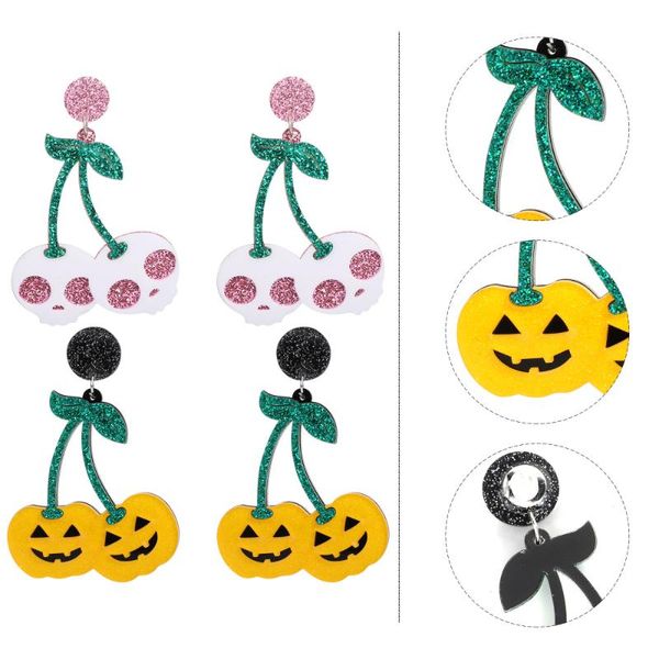 

stud 2 pairs earring creative pumpkin jewelry decorative earrings, Golden;silver