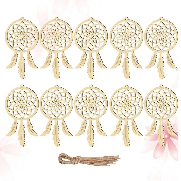 

decorative flowers & wreaths 20pcs catch dream net diy home decoration pendant wooden accessories creative wall ornaments catcher for decor