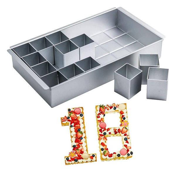 

10 inch pizza baking pans number cake pan mold set-diy stackable letter alloy bakeware for wedding birthday party