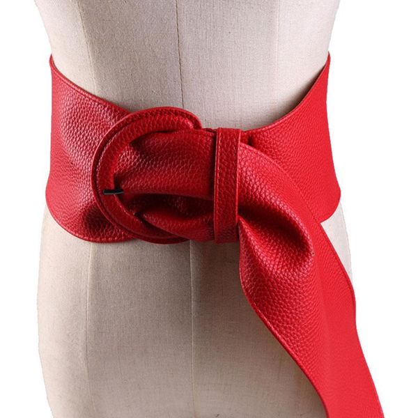 

belts wide pu leather women belt solid color pin buckle decorative girdle dresses coat waist black yellow red camel corset, Black;brown