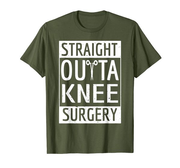 

straight outta knee surgery replacement recovery get well t-shirt, White;black