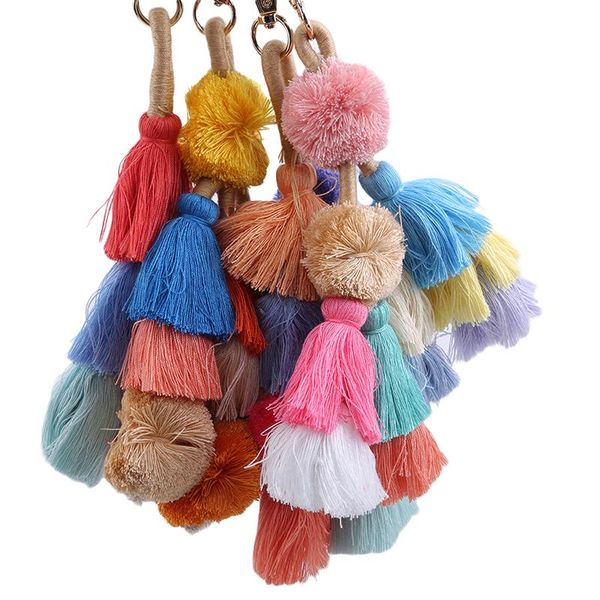 

bag parts & accessories keychain hanging ornament vintage pendant women fabric oven multilayer kassel soho, Black