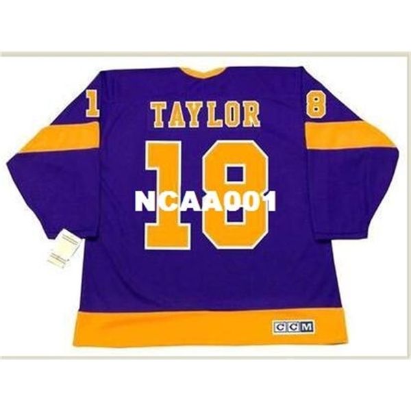 

668 #18 dave taylor los angeles kings 1978 ccm vintage away hockey jersey or custom any name or number retro jersey, Black