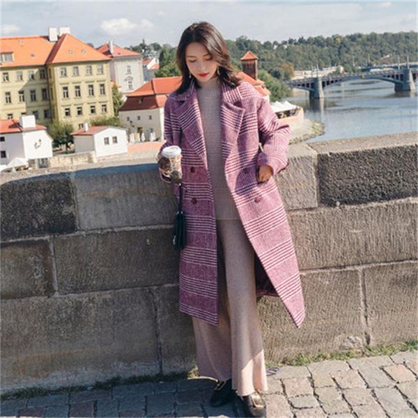 

wool coat popular korean version of new autumn and winter women's thickening coating wild ms k784, Black