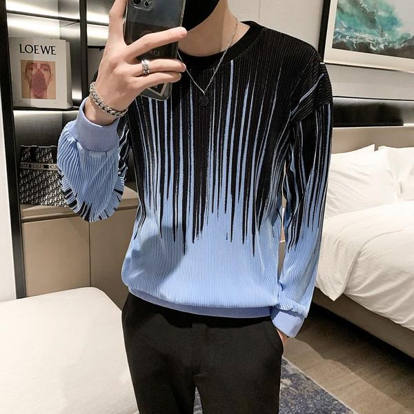 

men's hoodies & sweatshirts gradient striped 2021 autumn long sleeve streetwear casual pullover hip hop harajuku, Black