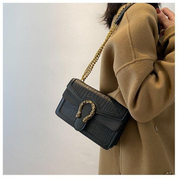 

cross body iou genuine ladies handbags single shoulder autumn and winter wild fashion chain messenger woman square bags 2021