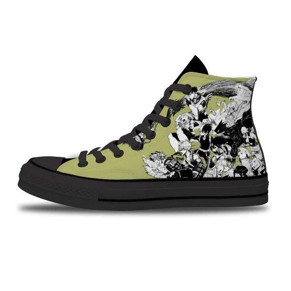 

my hero academia diy printed sports non-slip casual shoes cartoon japanese for man trend high-canvas shoes