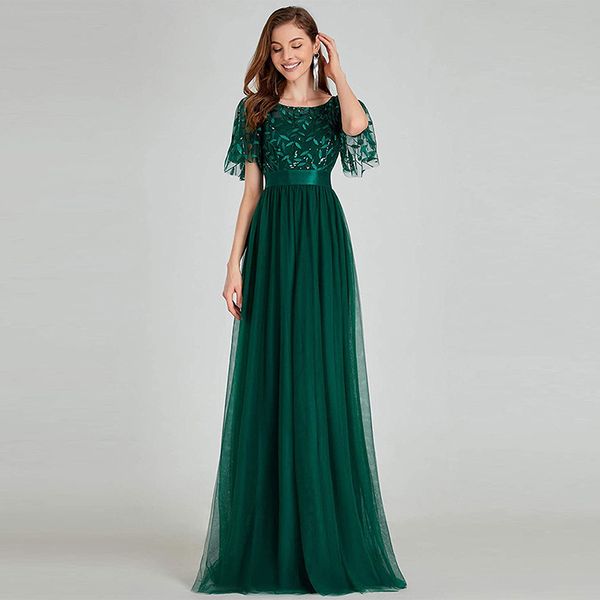 

elegant lace formal evening dresses 2021 a-line short sleeve tulle scoop plus size cocktail prom party gowns 04, Black;red