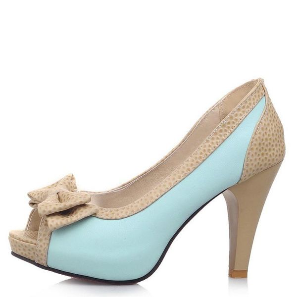 

dress shoes yechne woman peep toe pumps fashion high hooks plus size 32-45 blue beige pink flake button, Black