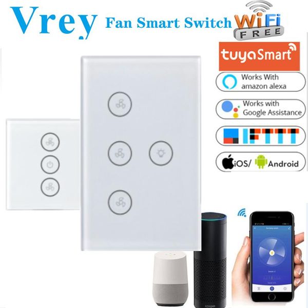 

smart home control eu us wifi fan switch alexa google ceiling speed group regulation wall
