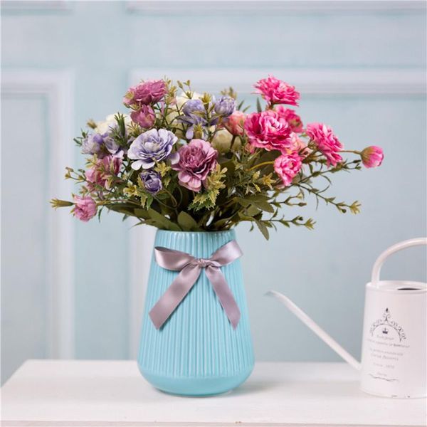 

popular 7 forks/14 heads bouquet peony fake flower silk flower wedding home decoration fake peony rose