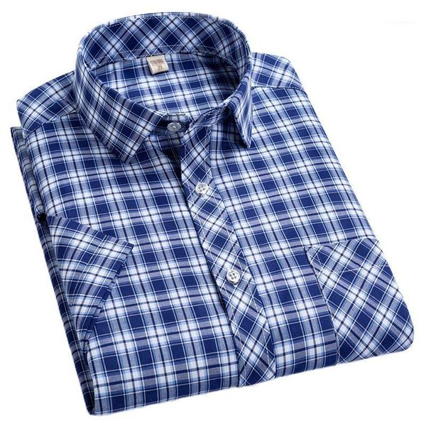 

men's dress shirts summer short sleeve plaid fashion men business formal casual 100% cotton slim fit plus size s-5xl, White;black