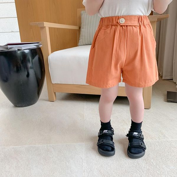 

shorts summer boys casual one button solid color 1-6 years kids loose, Black