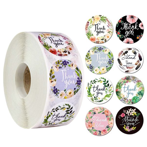 

thank you stickers roll adhesive labels seals small business decorative sealing for christmas gifts round envelopes gift decor 1221374