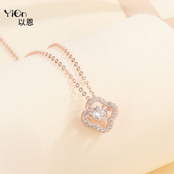 

live choker swarovski smart lucky clover necklace sterling silver pendant