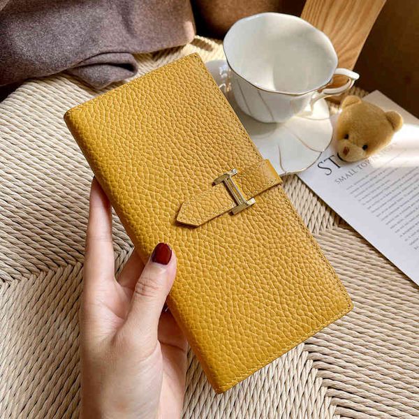 

luxury herme handbags and storage leather wallet long female minority design ultra thin new 2021 net red simple soft lea