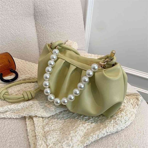 

french 2021 new fashion messenger soft leather single shoulder underarm cloud bag mobile phone